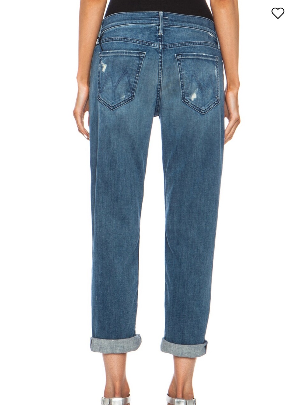 Mother The Dropout Distressed Blue Jeans - Picture 3 of 11